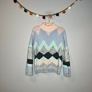 Vintage patterned colorful acrylic sweater